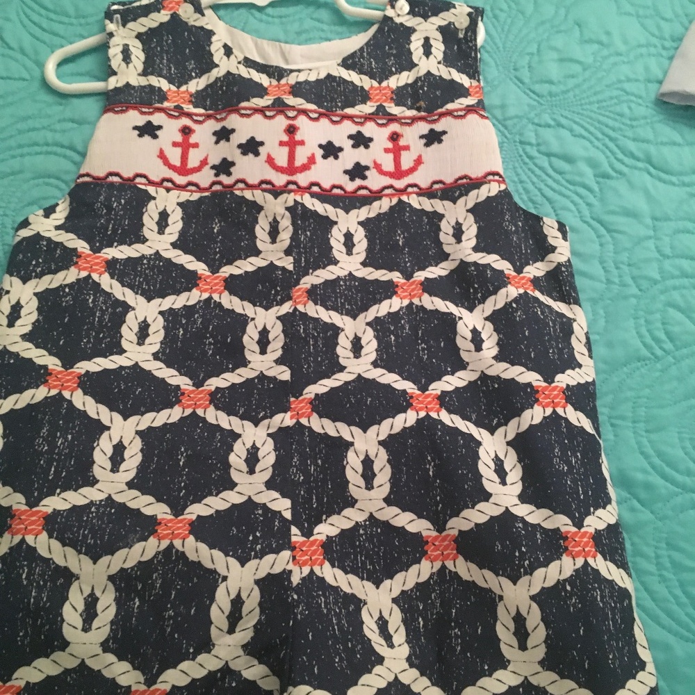 Petit Bebe anchors away 4th of July outfit 4t